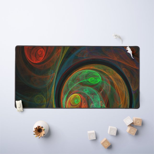 Rebirth Green Abstract Art Desk Mat (Kids Table)