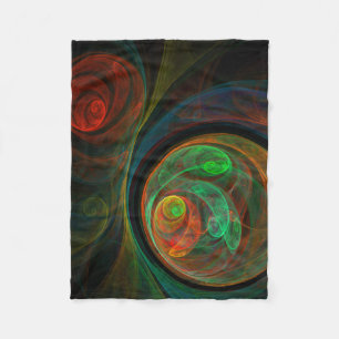 Rebirth Green Abstract Art Fleece Blanket