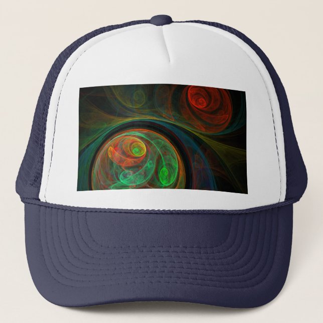 Rebirth Green Abstract Art Hat (Front)