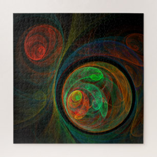 Rebirth Green Abstract Art Jigsaw Puzzle