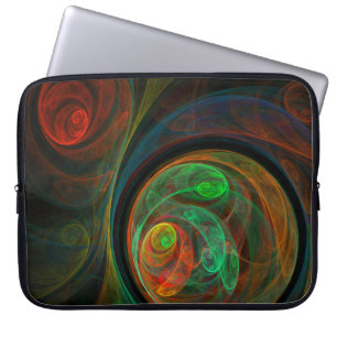 Rebirth Green Abstract Art Laptop Sleeve