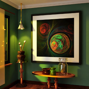 Rebirth Green Abstract Art Print