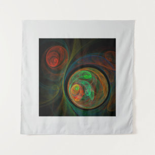 Rebirth Green Abstract Art Tapestry