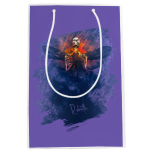 Rebirth. Skeleton with wings rising up Medium Gift Bag