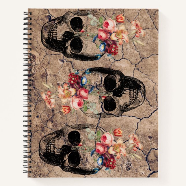 Rebirth - Skulls Blossoming from Dust Notebook (Front)