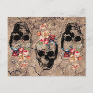 Rebirth - Skulls Blossoming from Dust Postcard