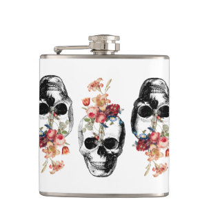 Rebirth - Skulls Blossoming Hip Flask