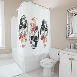 Rebirth - Skulls Blossoming Shower Curtain
