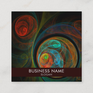 Rebirth Spiral Modern Cosmic Abstract Art Square Business Card
