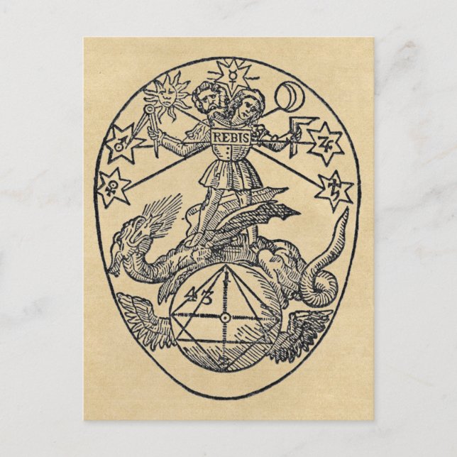 Rebis - Duality Sepia Postcard (Front)