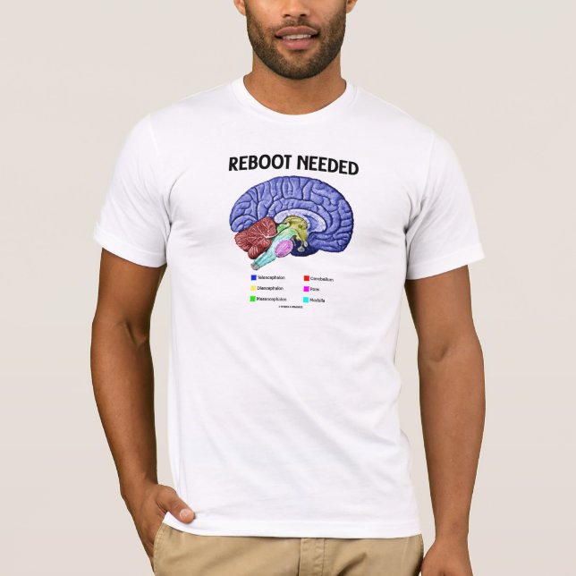 Reboot Needed (Anatomical Brain Humour) T-Shirt (Front)