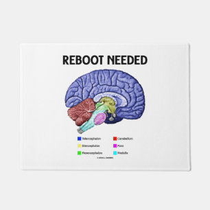Reboot Needed Brain Anatomy Geek Humour Doormat