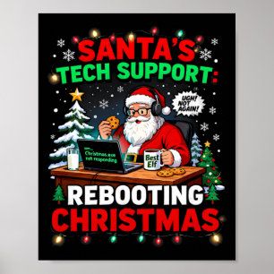 Rebooting Funny Santa's Tech Support Christmas Com Poster