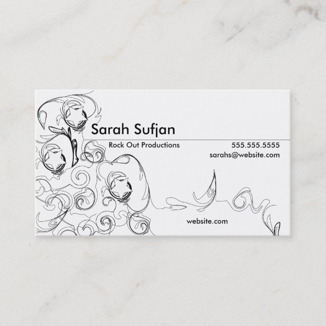 Reborn - Black & White Business Card (Front)