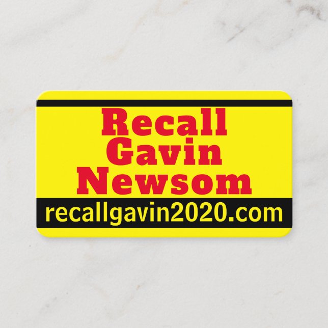 Recall Gavin 2020 Business Card (Front)
