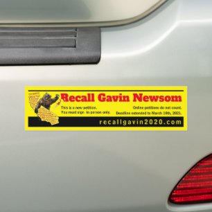 Recall Gavin Newsom 2020 Bumper Sticker