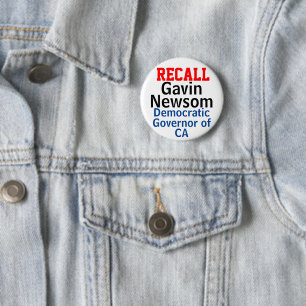 Recall Gavin Newsom CA Democrat Gov. EDIT  6 Cm Round Badge