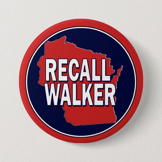 Recall Governor Scott Walker 7.5 Cm Round Badge (Front)