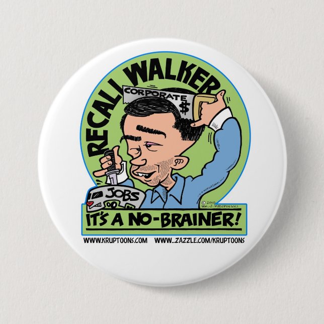 Recall Scott Walker 7.5 Cm Round Badge (Front)