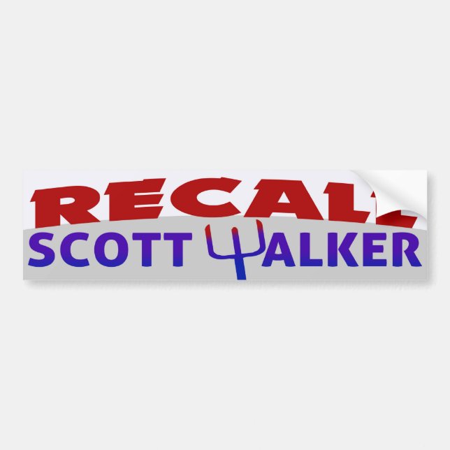 Recall Scott Walker Bumper Sticker (Front)