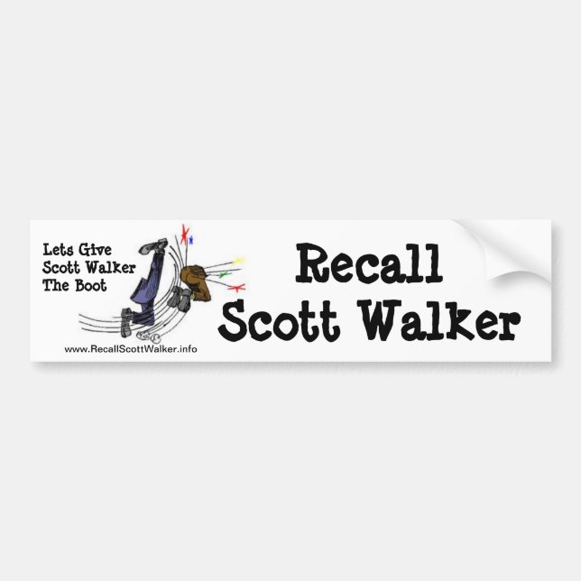 Recall Scott Walker Bumper Sticker (Front)