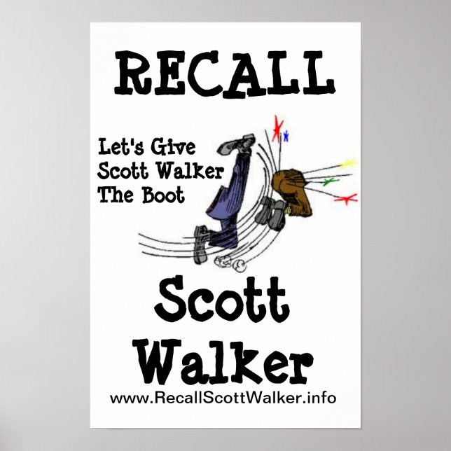 Recall Scott Walker Protest Poster (Front)