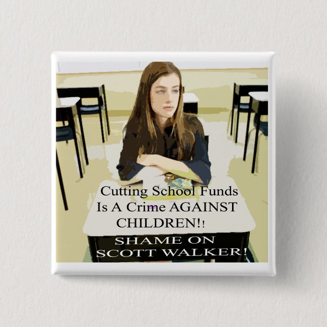 RECALL TEA PARTY GOVERNORS 15 CM SQUARE BADGE (Front)