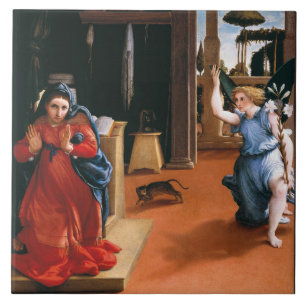 RECANATI ANNUNCIATION by LORENZO LOTTO Ceramic Til Tile