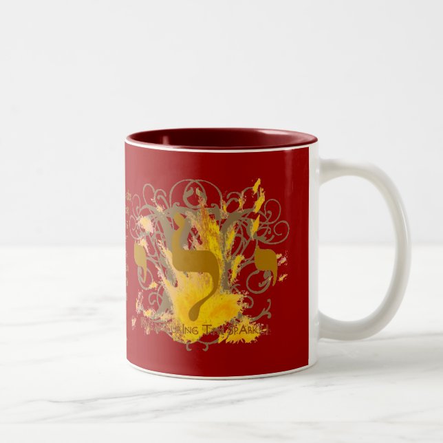 RECAPTURING THE SPARKS ~ RED Two-Tone COFFEE MUG (Right)