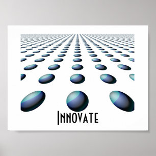 Receding Blue Patterned Balls -  Innovate Poster
