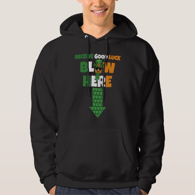 Receive Good Luck Blow Here Swinger Patricks Day P Hoodie (Front)