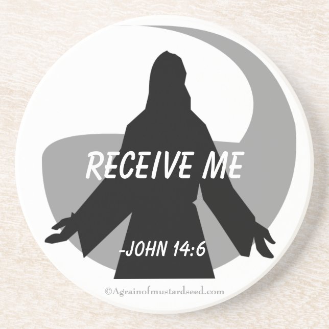 Receive Me Bible Quote Customise It Coaster (Front)