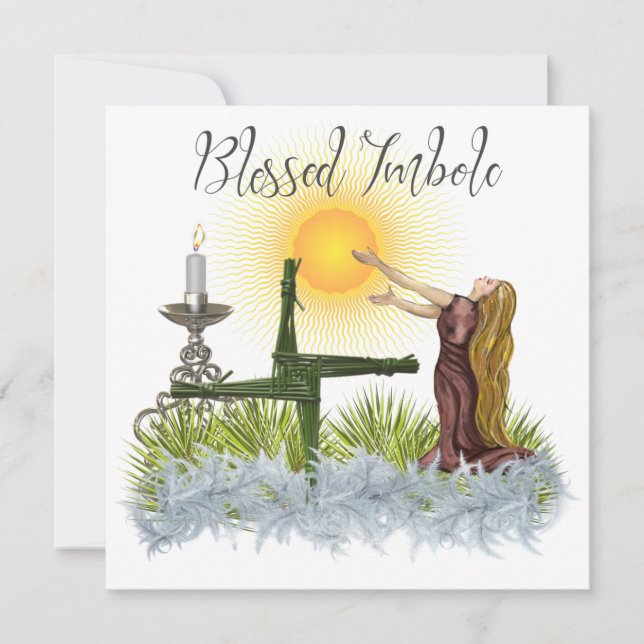 Receive the Sun Blessed Imbolc Holiday Card (Front)