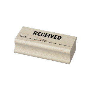 RECEIVED Date By Business Text Template Rubber Stamp