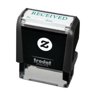 RECEIVED Name and Date Black Green Ink Business Self-inking Stamp