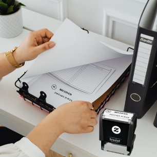 RECEIVED Name Date Monogram Black Ink Business Self-inking Stamp