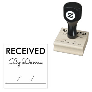 Received Personalised Name Office Rubber Stamp