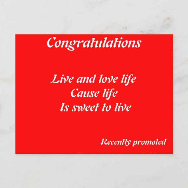 Recently promoted postcards (Front)