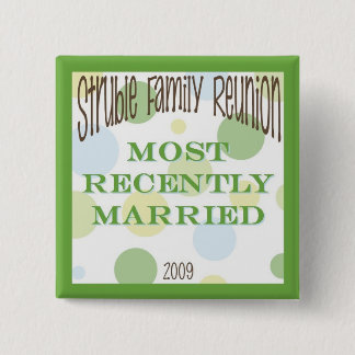 recentwed 15 cm square badge