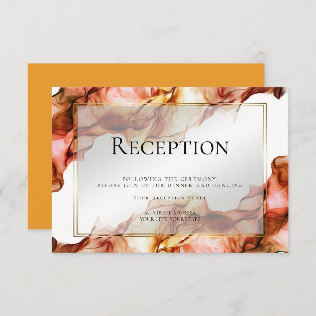 RECEPTION | Abstract Watercolor Autumn Colours 2 Invitation (Front/Back)