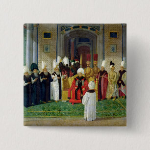 Reception at the Court of the Sultan Selim III 15 Cm Square Badge