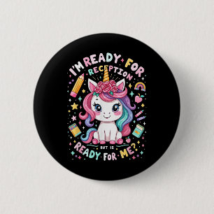 Reception Back To School First Day Of Nursery Girl 6 Cm Round Badge