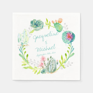 Reception Bridal Shower Cactus Succulent Desert Napkin