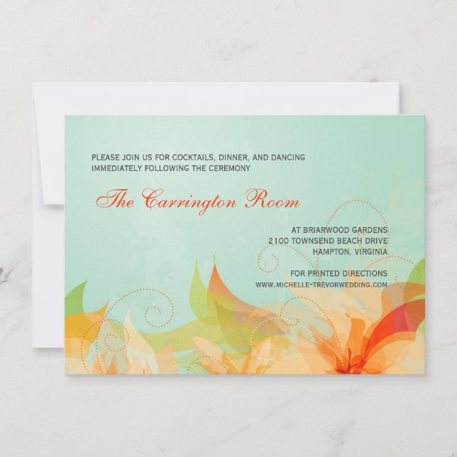 Reception Card Abstract Floral Wedding Invitations (Front)