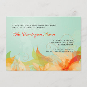 Reception Card Abstract Floral Wedding Invitations