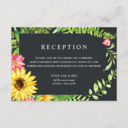 Reception Card for a Sunflower Wedding