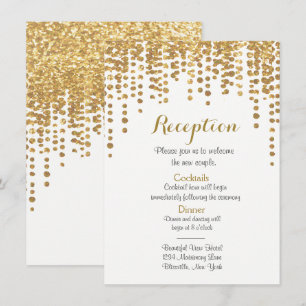 Reception Card   Gold Confetti Dots