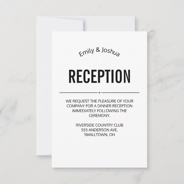 Reception Card Invitation Wedding template custom (Front)
