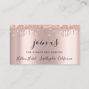 Reception Card Wedding Bridal Shower Rose Drips