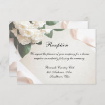 Reception Card White Wedding Template Customise